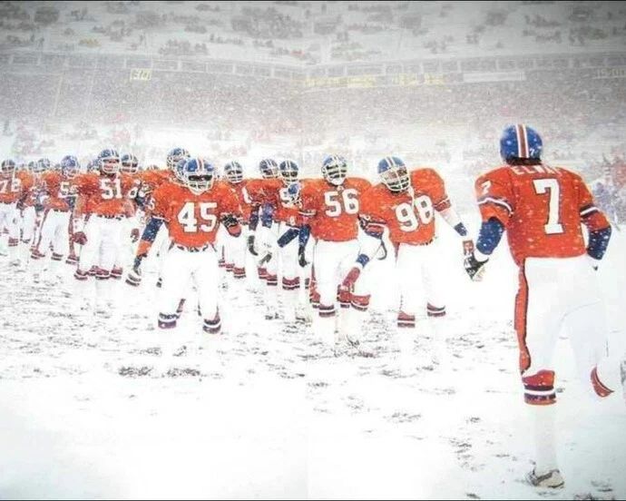 John Elway Keychain Denver Broncos Picture Nfl Football Entrance In Snowstorm
