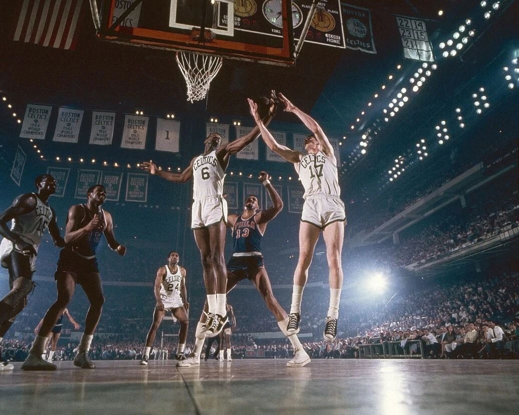 John Havlicek & Bill Russell Photo Boston Celtics Basketball Picture Wilt C