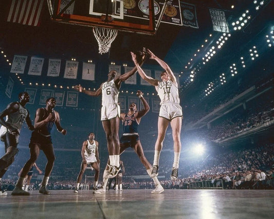 John Havlicek & Bill Russell Photo Boston Celtics Basketball Picture Wilt C