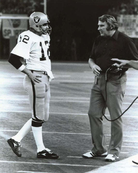 John Madden & Ken Stabler Keychain Oakland Raiders Picture Nfl Football Bw