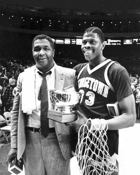 John Thompson And Patrick Ewing Glossy Keychain Georgetown Hoyas Print