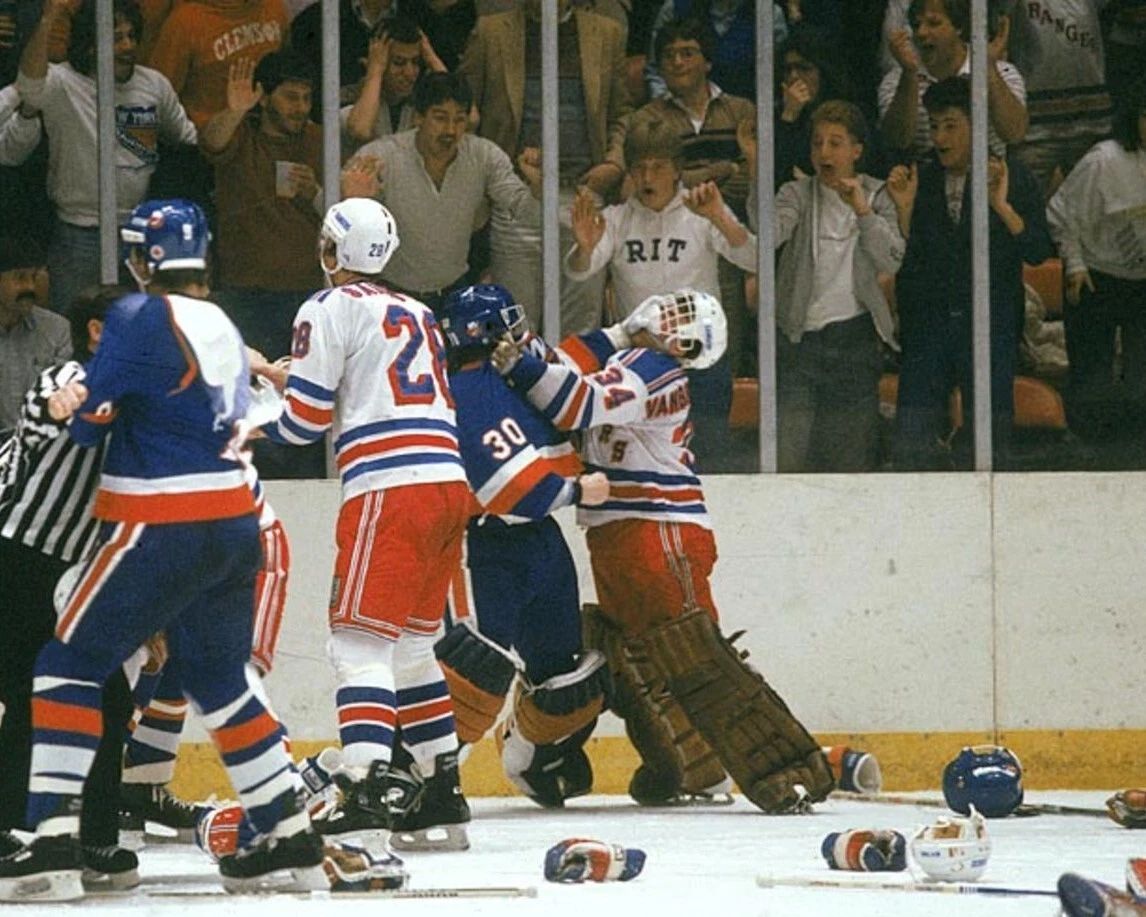John Vanbiesbrouck Photo New York Rangers Ny Picture Hockey Nhl Fight