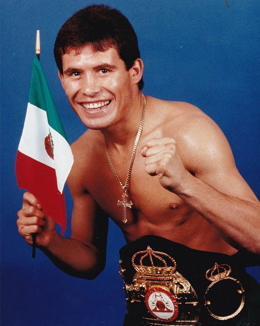 Julio Cesar Chavez Keychain Boxing Picture With Belt & Flag