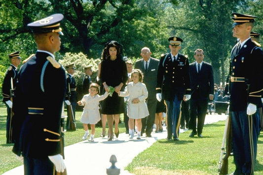 Jackie Kennedy Arlington Cemetery Visiting President Jfk Grave 11 X 17 Magnet