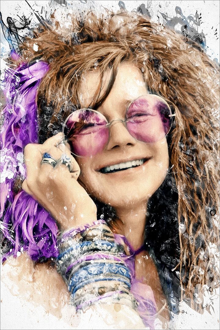Janis Joplin Singer Songwriter Print Canvas Jigsaw Puzzle