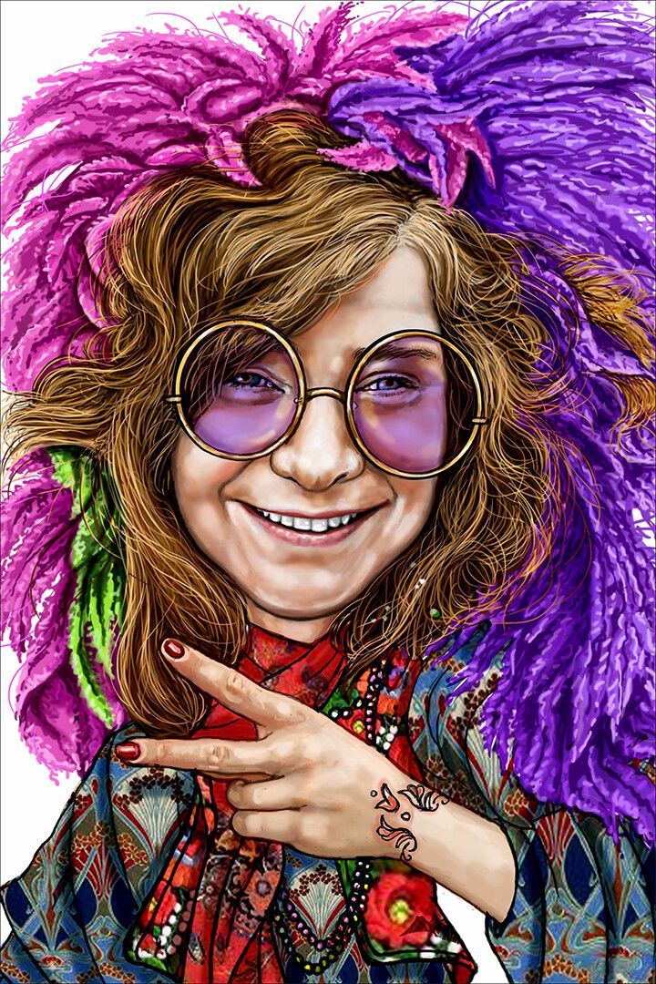 Janis Joplin Singer Songwriter Print Jigsaw Puzzle