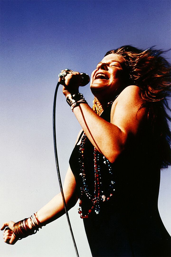 Janis Joplin Singing At Woodstock Print Jigsaw Puzzle
