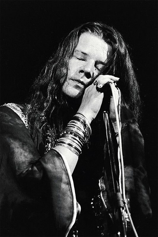 Janis Joplin Singing Singer Print Canvas Wall Art Home Decor Poster