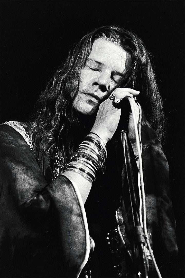 Janis Joplin Singing Singer Print Canvas Jigsaw Puzzle