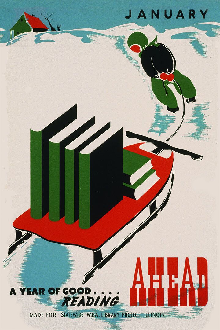 January A Year Of Good Reading Ahead 1930S Vintage Wpa Keychain