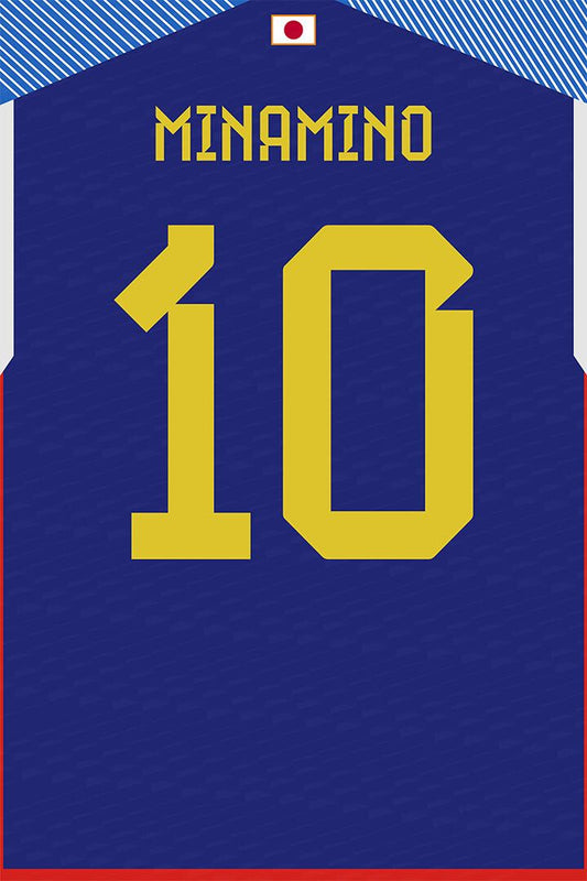 Japan #10 Takumi Minamino World Soccer Championship Wall Decor Poster