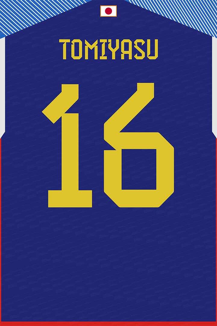 Japan #16 Takehiro Tomiyasu World Soccer Championship Wall Home Poster