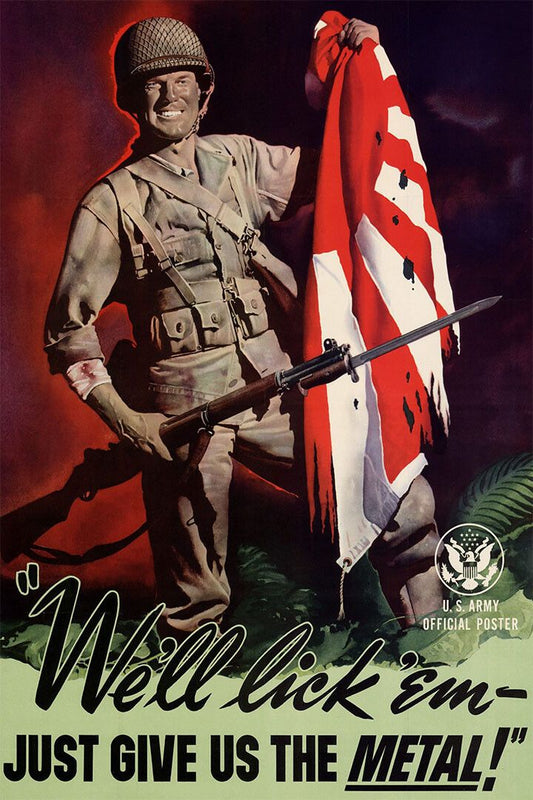 Japanese Flag In Soldiers Hand Us Army Wwii Wall Art Home Poster
