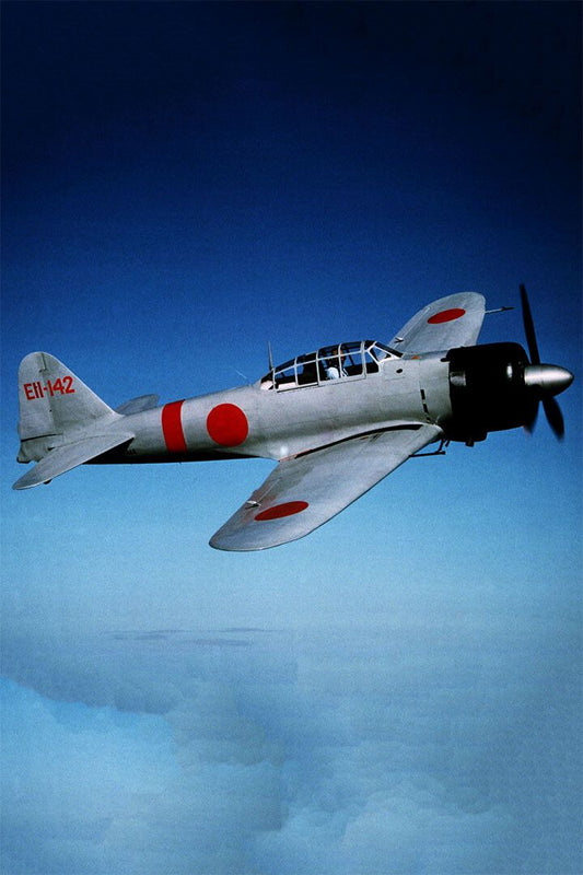 Japanese Mitsubishi Zero Fighter In Flight Wall Art Home Decor Poster