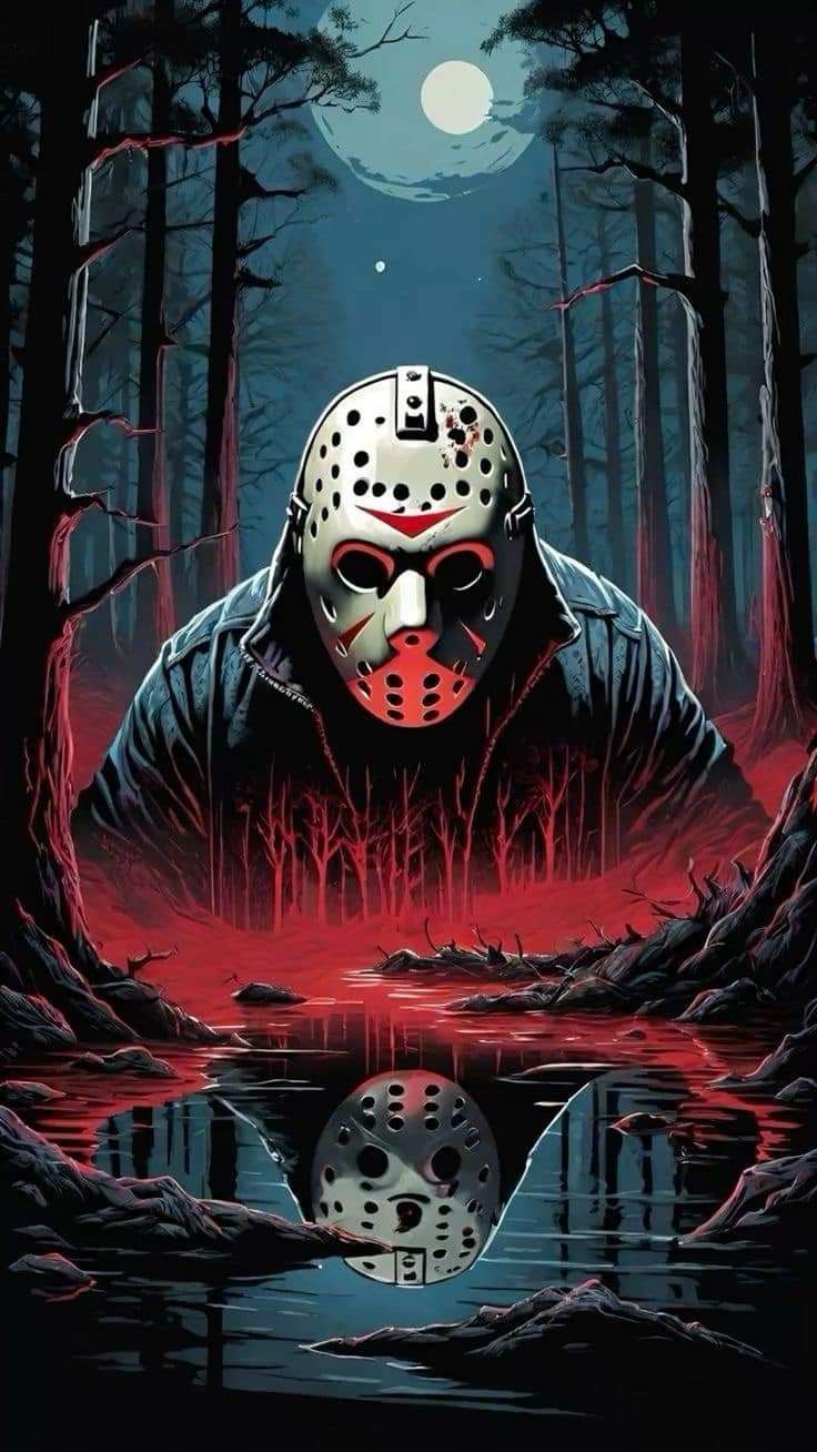 Jason Voorhees Horror Scene Print Poster