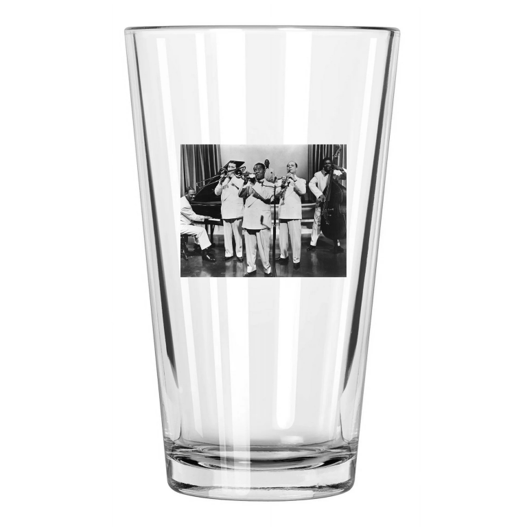Jazz Band Louis Armstrong Photo Music Entertainment Pint Beer Drinking Glass