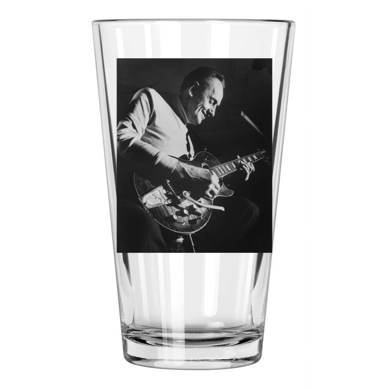 Jazz Blues Guitarist Les Paul Photo Music Inventor Pint Beer Drinking Glass