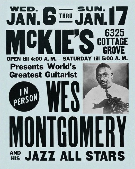 Jazz Guitarist Wes Montgomery Glossy Photo At Mckie'S Lounge Poster Print