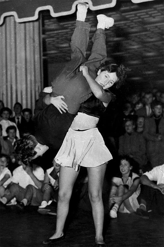 Jazz Jitterbug Dancing Black And White Vintage Wall Home Decor Poster