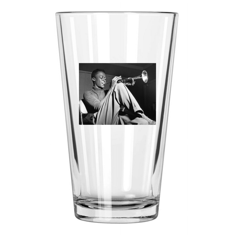 Jazz Musician Miles Davis Photo Music Trumpet Pint Beer Drinking Glass