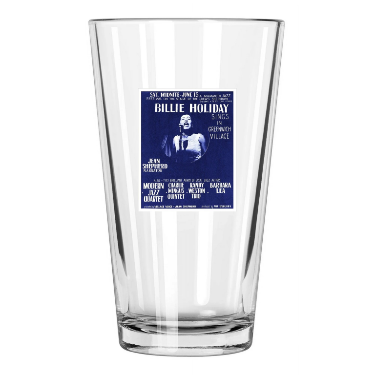 Jazz Singer Billie Holiday At Loew'S Sheridan Theater Pint Beer Drinking Glass