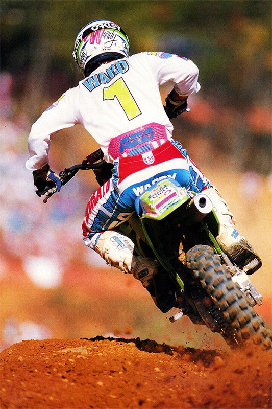 Jeff Ward Motorcycle Cross Country Driver Sports Wall Art Home Poster