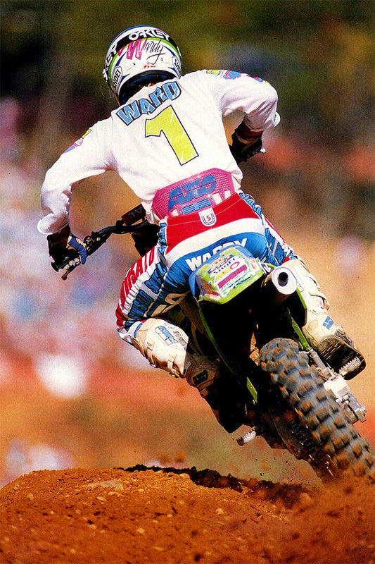Jeff Ward Motorcycle Cross Country Driver Star Wall Art Home Poster