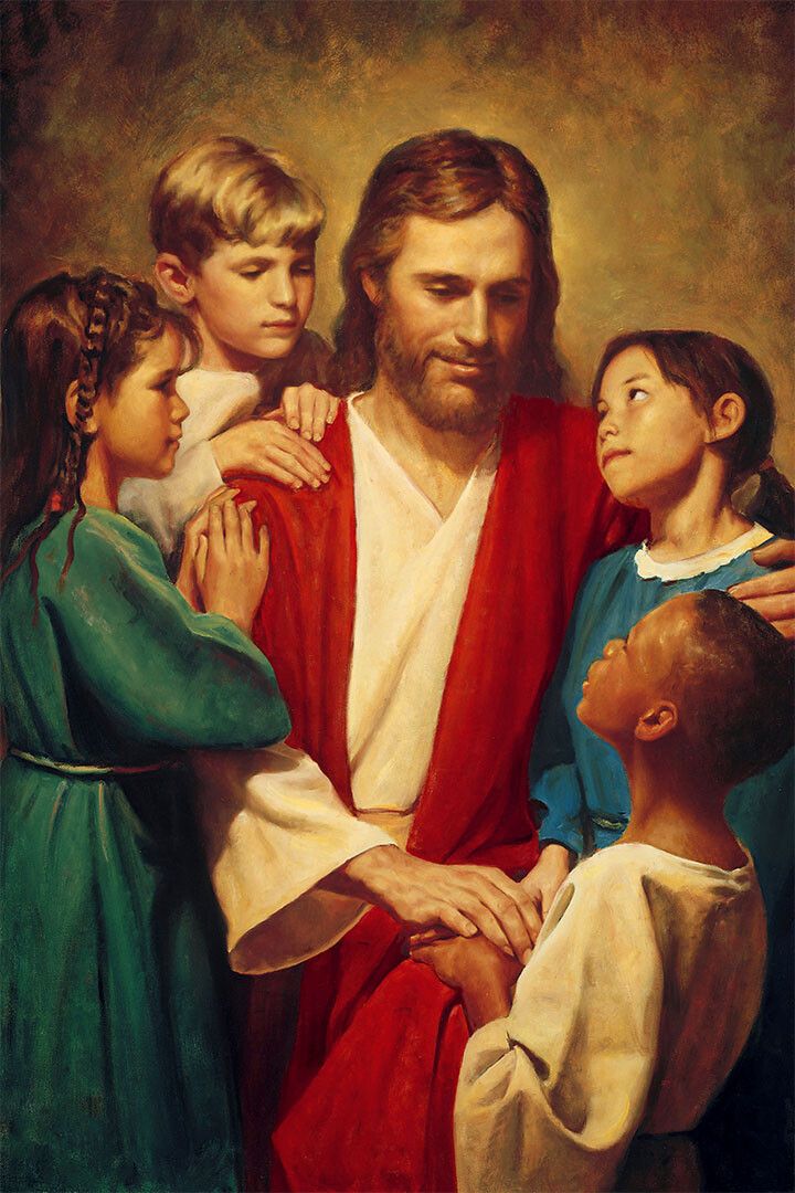Jesus Christ And Little Children Oil Painting Religious Wall Home Magnet
