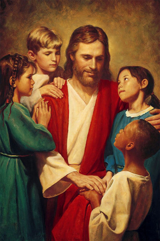 Jesus Christ And Little Children Vintage Print Wall Home Decor Poster