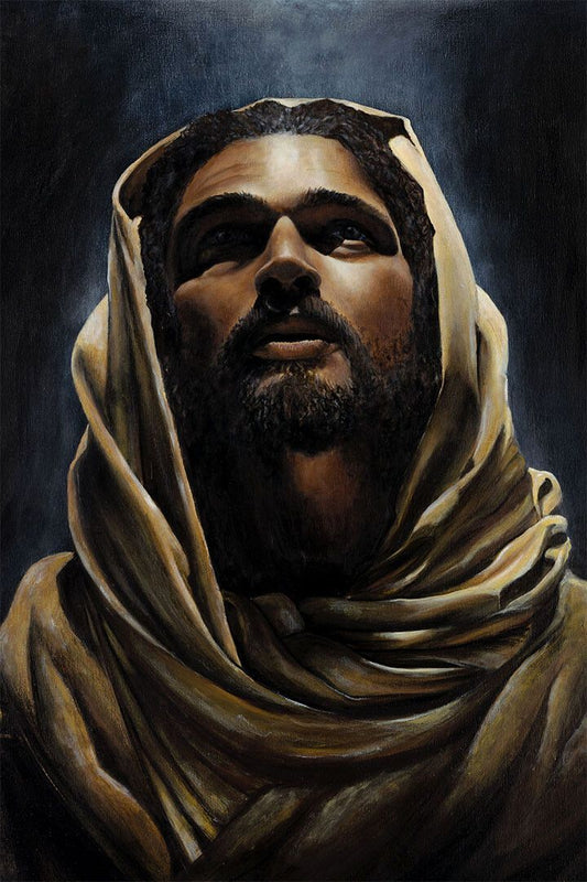 Jesus Christ Looking Up Religious Oil Painting Vintage Wall Decor Poster