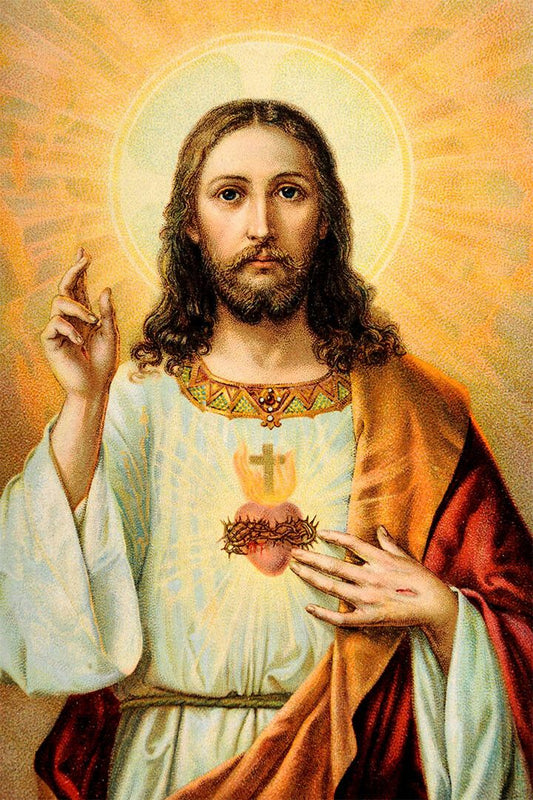 Jesus Christ Vintage Religious Portrait Oil Painting Wall Decor Poster