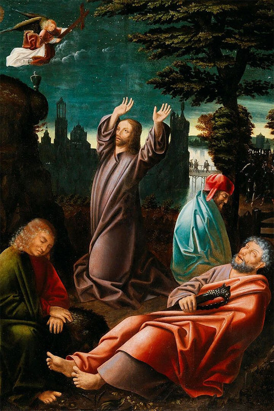 Jesus In The Garden Of Gethsemane Religious Vintage Painting Wall Poster