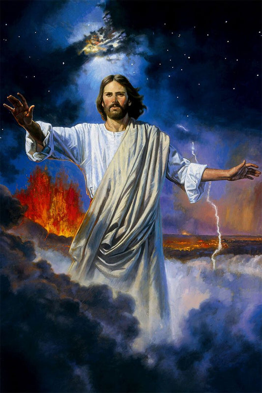 Jesus In The Sky Oil Painting Religious Vintage Wall Home Decor Poster