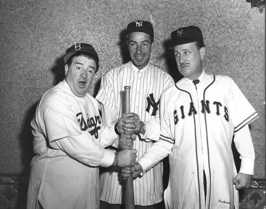 Joe Dimaggio Bud Abbot & & Lou Costello Classic Baseball Picture Keychain Print