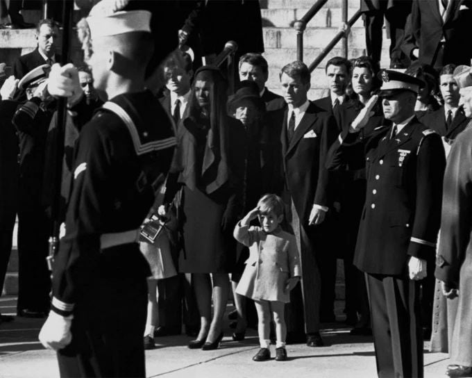 John F Kennedy Jr At Jfk'S Funeral Glossy Keychain Political Print 1963 Keychain