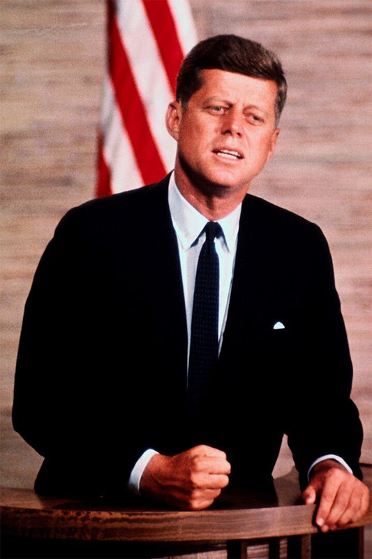 John F Kennedy Speaking At Podium Print Wall Art Home Decor Poster