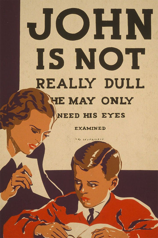 John Is Not Really Dull 1936 Vintage Style Wpa Eye Exam Wall Poster