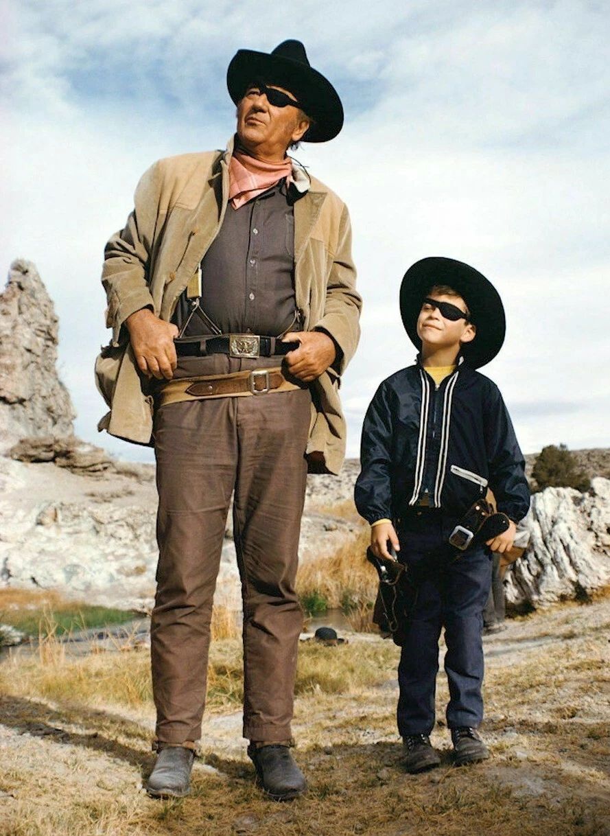 John Wayne & Son Ethan On Set Of True Grit Western Movie Photo Picture 8 X 10