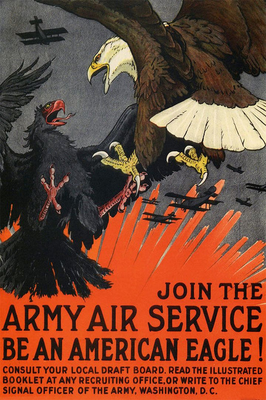 Join The Army Air Service Be An American Eagle 1917 Wwi Wall Poster