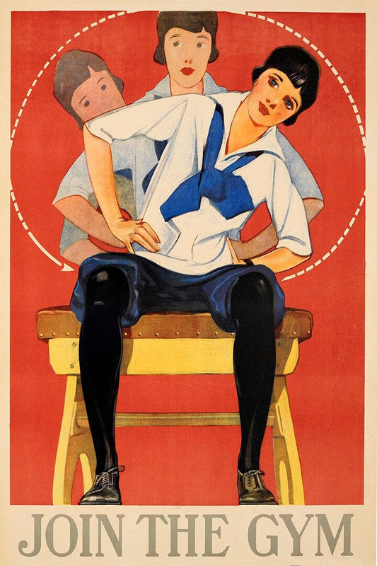 Join The Gym 1920S Vintage Style Exercise Willness Wall Art Poster