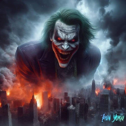 Joker Cityscape Darkness Disturbance Print Poster