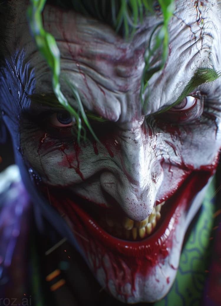 Joker Closeup Portrait Print Poster