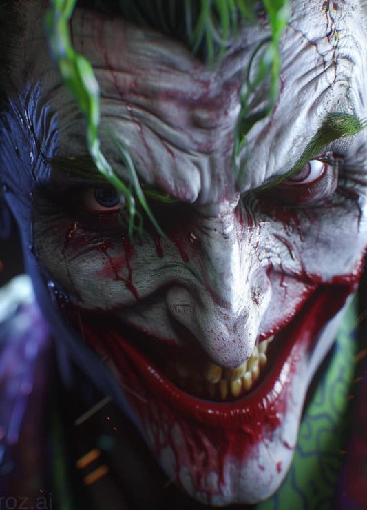 Joker Closeup Portrait Print Poster