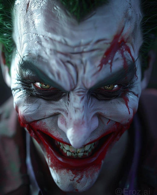 Joker Closeup Portrait Menacing Print Poster