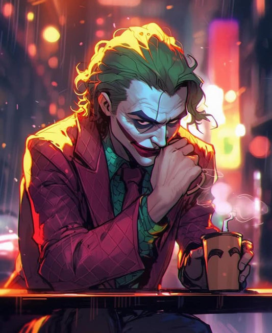 Joker Coffee Urban Nightscene Print Poster