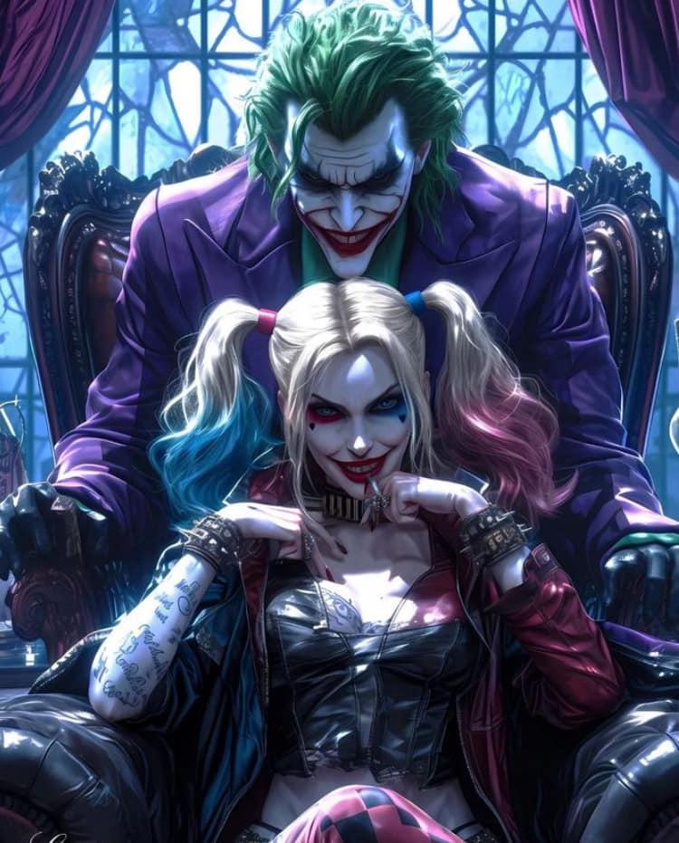Joker Harley Portrait Print Poster