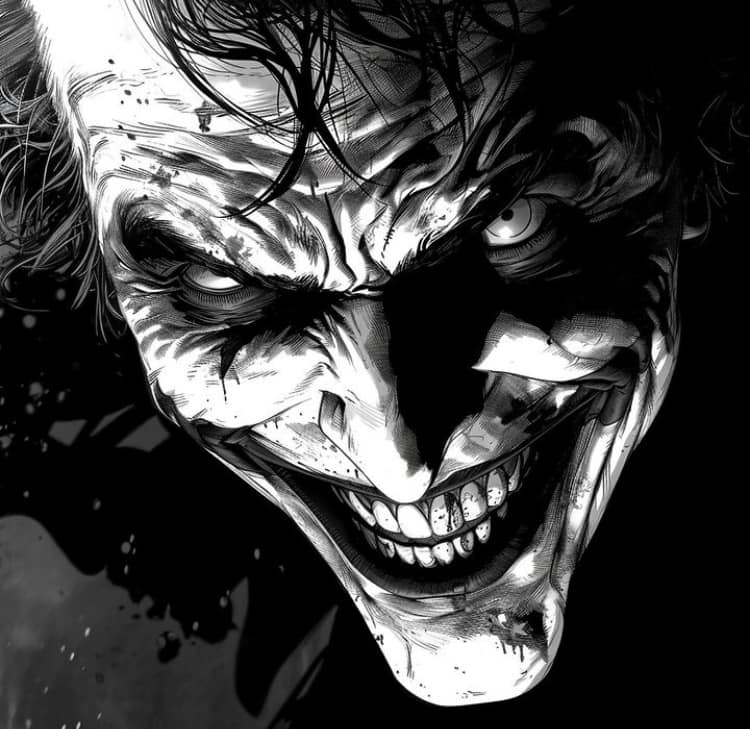Joker Portrait Black White Print Poster