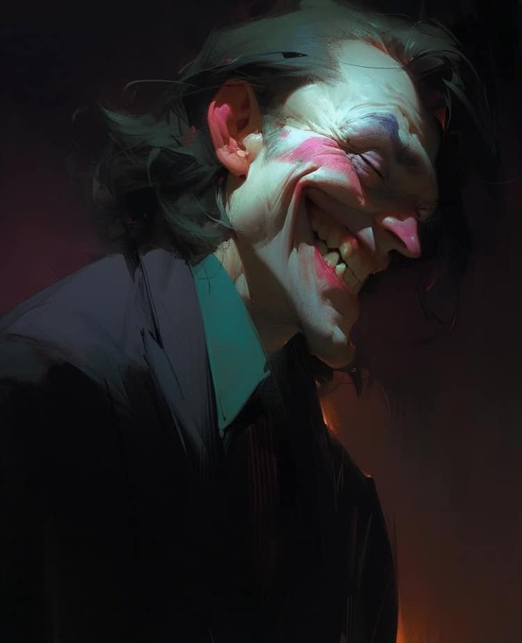 Joker Portrait Smiling Print Poster