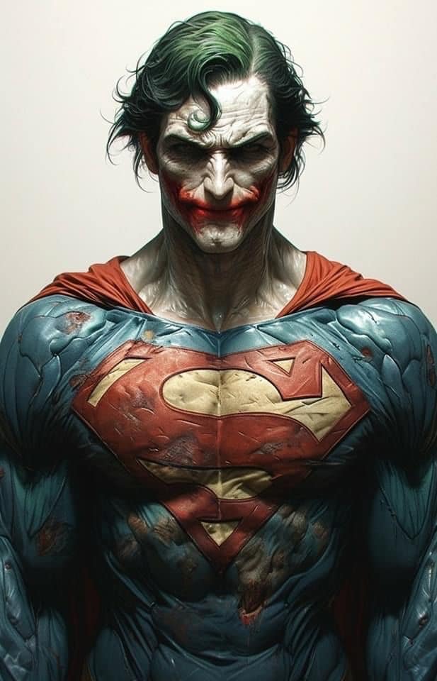 Joker Superman Hybrid Sculpture Print Poster