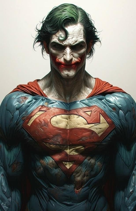 Joker Superman Hybrid Sculpture Print Poster